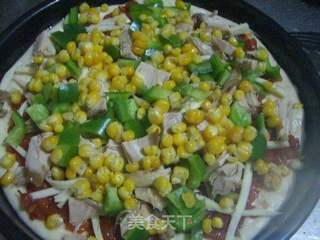 鸡肉玉米披萨的做法步骤:13