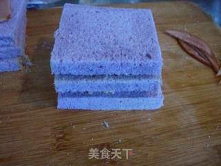 香芋火腿肉松三明治的做法步骤:9