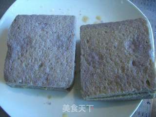 香芋火腿肉松三明治的做法步骤:13