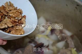 核桃白萝卜炖羊排的做法步骤:7