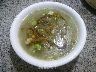 雪菜蘑菇蚕豆羹的做法步骤:11