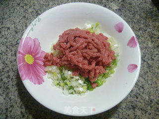 大葱牛肉馅馅饼的做法步骤:2