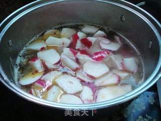 叶包骨头参煮红皮萝卜的做法步骤:7
