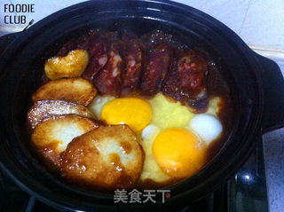 腊肠煲仔饭的做法步骤:9