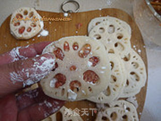 煎烧莲藕夹的做法步骤:6