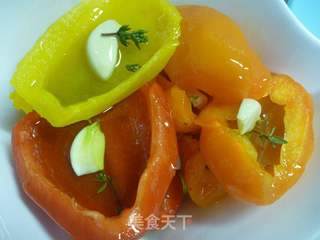 西餐前菜-橄榄油渍彩椒的做法步骤:4