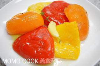 西餐前菜-橄榄油渍彩椒的做法步骤:5