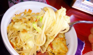 27的烹饪日记——剩菜华丽转身之“焗腊肠小鱼干意大利面”的做法步骤:12