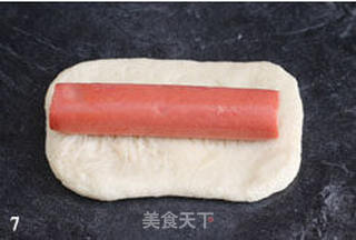 热狗花形面包的做法步骤：7