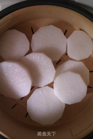蒸白萝卜的做法步骤:4