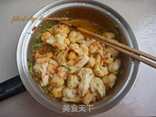 蒜蓉辣椒酱炒花菜的做法步骤:7