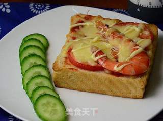 鲜虾奶酪土司的做法步骤:8