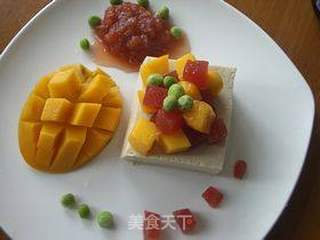 芒果山楂拌奶豆腐的做法步骤:7