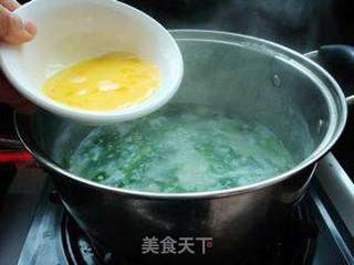 蛋花菠菜粥的做法步骤:8