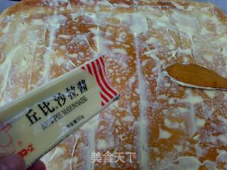 香葱沙拉肉松卷的做法步骤:14