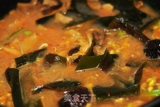 豆腐泡菜锅的做法步骤:9
