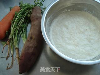 红薯蔬菜小甜饼的做法步骤：1