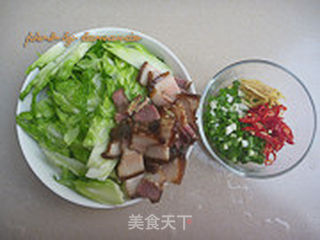 腊肉抱子芥的做法步骤:2