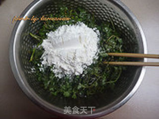 艾蒿蒸菜的做法步骤:4