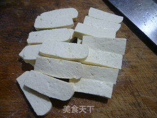 青椒蛏子炒豆腐的做法步骤：4