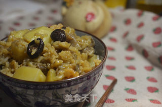 茄子土豆香菇猪肉饭的做法步骤：5