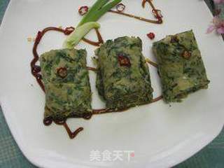 酱香艾草荠菜煎饼的做法步骤:10