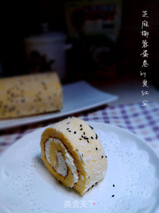芝麻椰蓉蛋卷的做法步骤:15