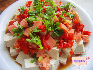 剁椒香菜豆腐的做法步骤:6