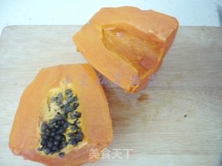 木瓜炖奶的做法步骤:2