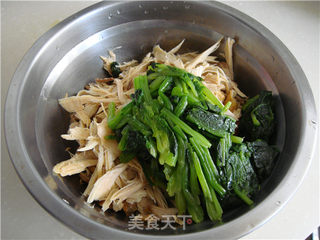菠菜拌鸡丝的做法步骤:5