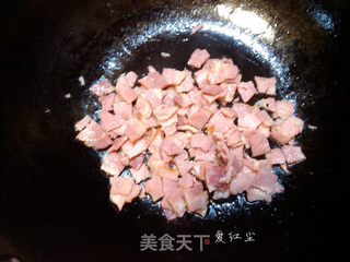 韩式辣酱培根炒饭的做法步骤:4