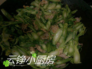 芥菜梗炒肉片的做法步骤:4