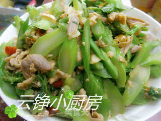 芥菜梗炒肉片的做法步骤:6