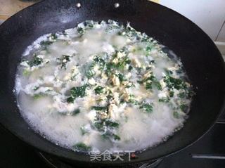 芹叶豆腐羹的做法步骤:7