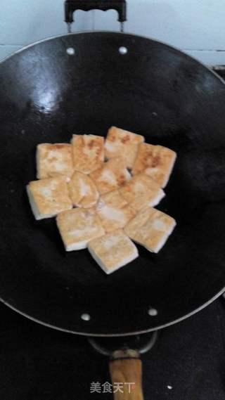 香煎孜辣豆腐的做法步骤:5