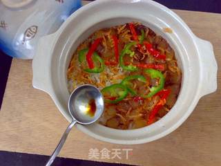 【长帝3.5版电烤箱试用报告】腊肉虾米煲仔饭的做法步骤:9