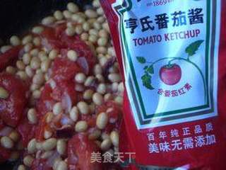茄汁焖黄豆的做法步骤:7