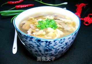 口蘑蛋花汤的做法步骤:4