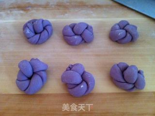 紫甘蓝花辫小餐包的做法步骤：7