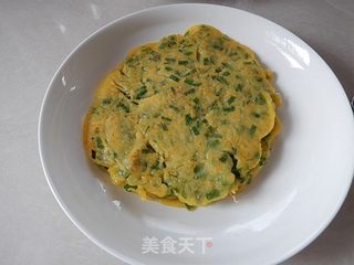 快手又营养的早餐饼:韭菜玉米面饼的做法步骤:8