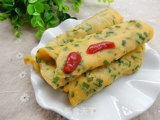 快手又营养的早餐饼:韭菜玉米面饼的做法步骤:10