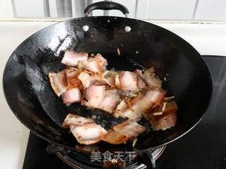春笋炒腊肉的做法步骤:5