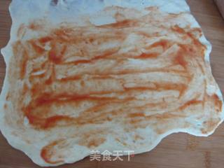 茄酱肉松面包卷的做法步骤:5