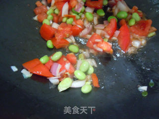 可爱卡通上饭桌喽---茄汁拌饭的做法步骤:4