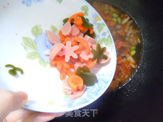 可爱卡通上饭桌喽---茄汁拌饭的做法步骤:6