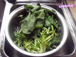 蛋皮菠菜的做法步骤：1