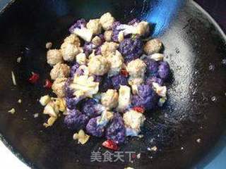 紫菜花炒海鲜丸子的做法步骤:9