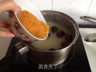 南瓜小米白果粥的做法步骤:5