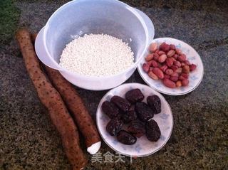 花生蜜枣山药粥的做法步骤：1