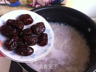 花生蜜枣山药粥的做法步骤:7